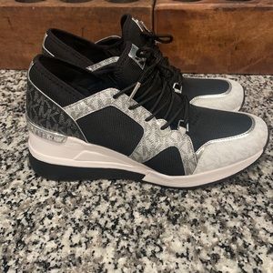 Michael Kors Black and Silver Athletic Shoes